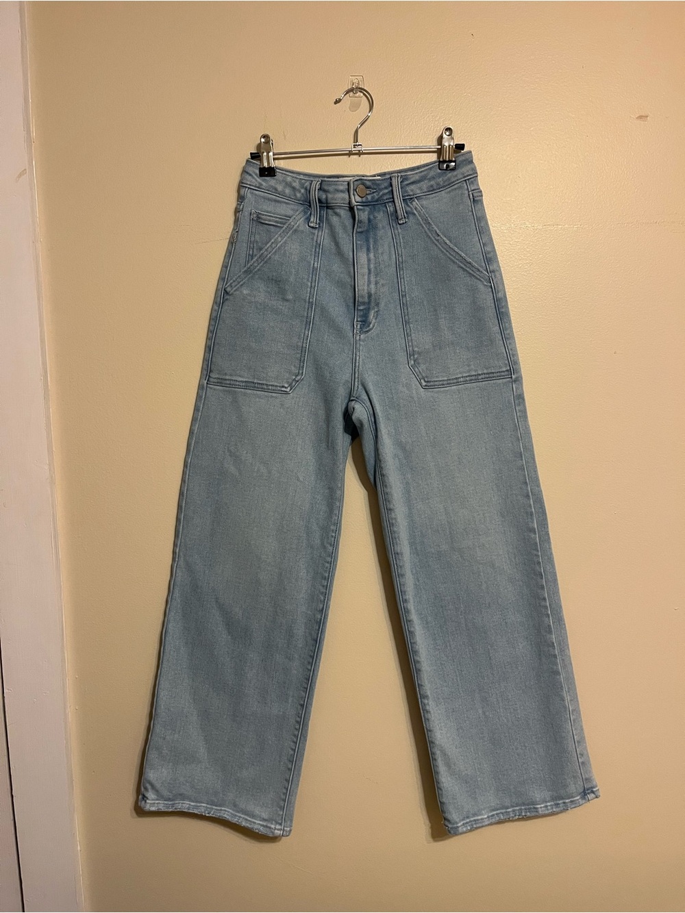 The Patch Pocket Wide Leg High Waist Light Denim (Sold out online!) - Picture 3 of 7